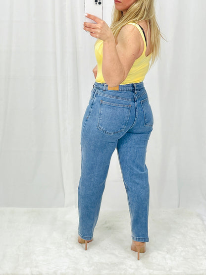 CALÇA DE GANGA MOM FIT KATE