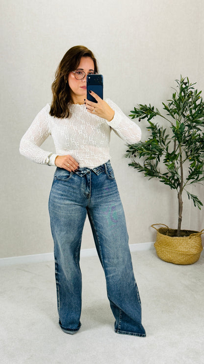 Jeans Wide Leg Denim