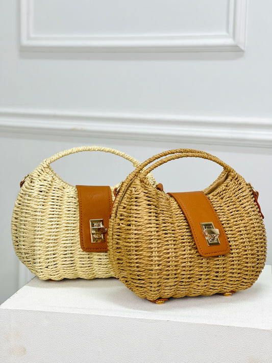 MALA DE MÃO RATTAN OVAL