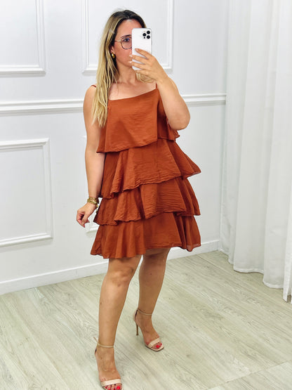 VESTIDO FOLHOS CURTO