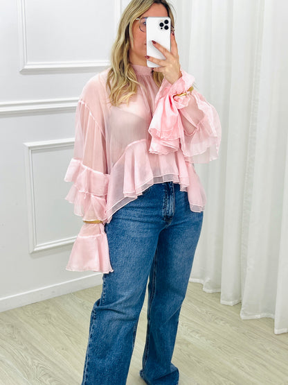 BLUSA ESTILO BOHO CHIC ROSA MOCHY