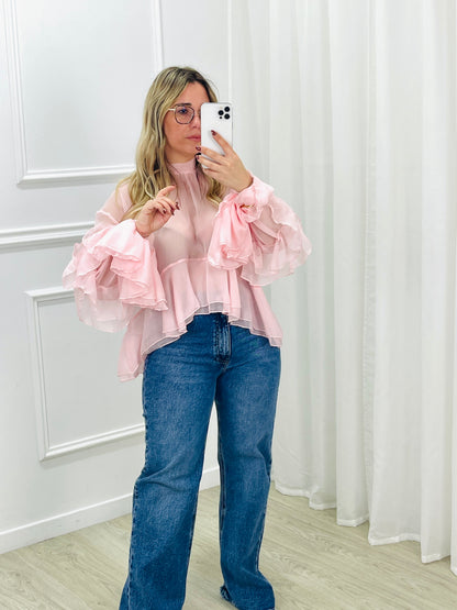 BLUSA ESTILO BOHO CHIC ROSA MOCHY