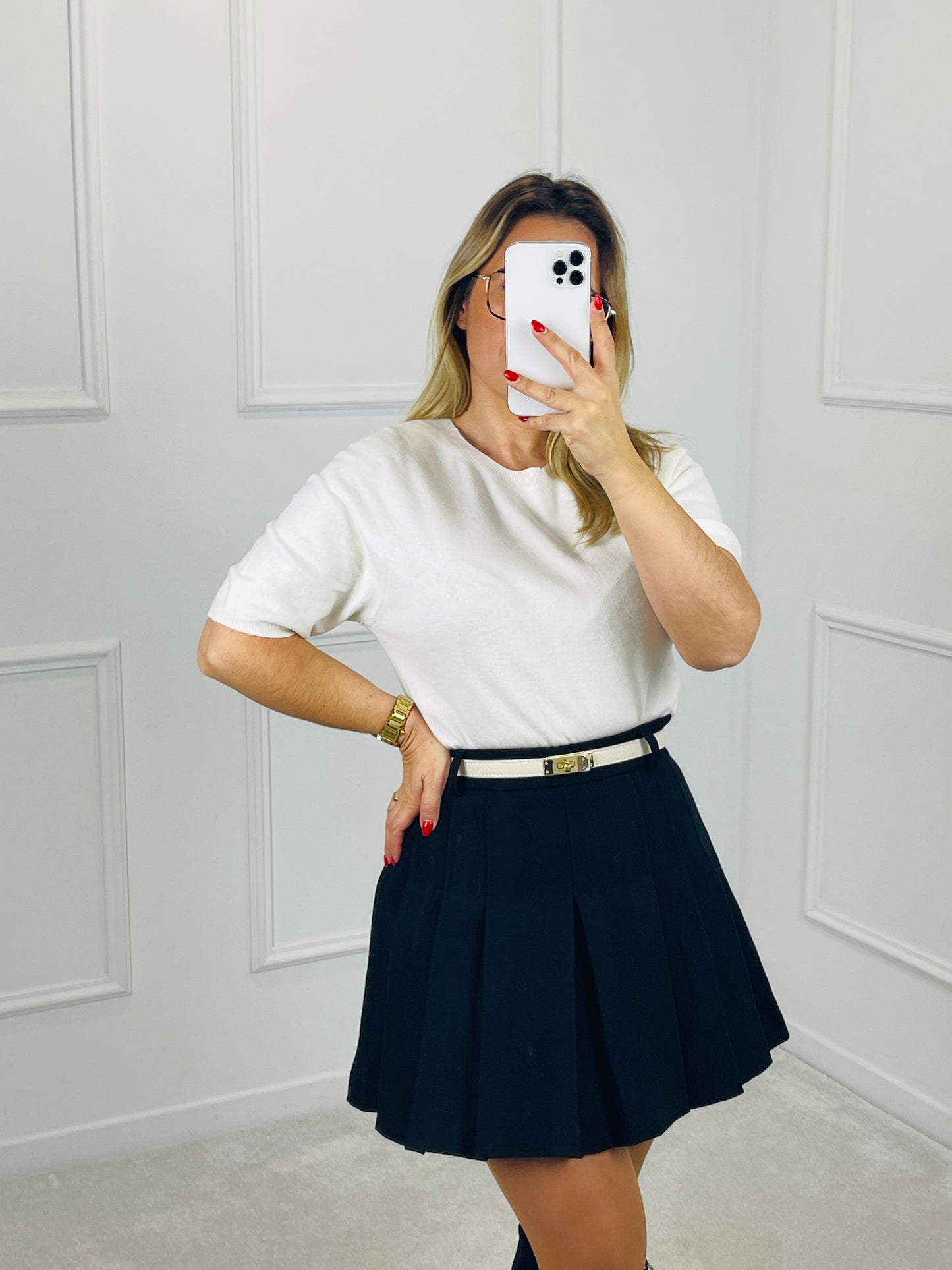 SAIA FAZENDA PLISSADA PRETA