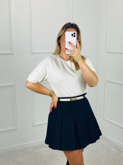 SAIA FAZENDA PLISSADA PRETA