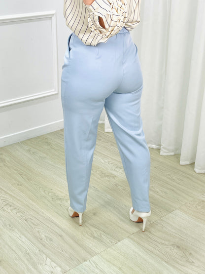 CALÇA ALFAIATARIA DETALHE DOURADO AZUL