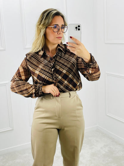 CAMISA CASTANHA BRILHO