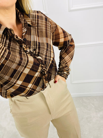 CAMISA CASTANHA BRILHO