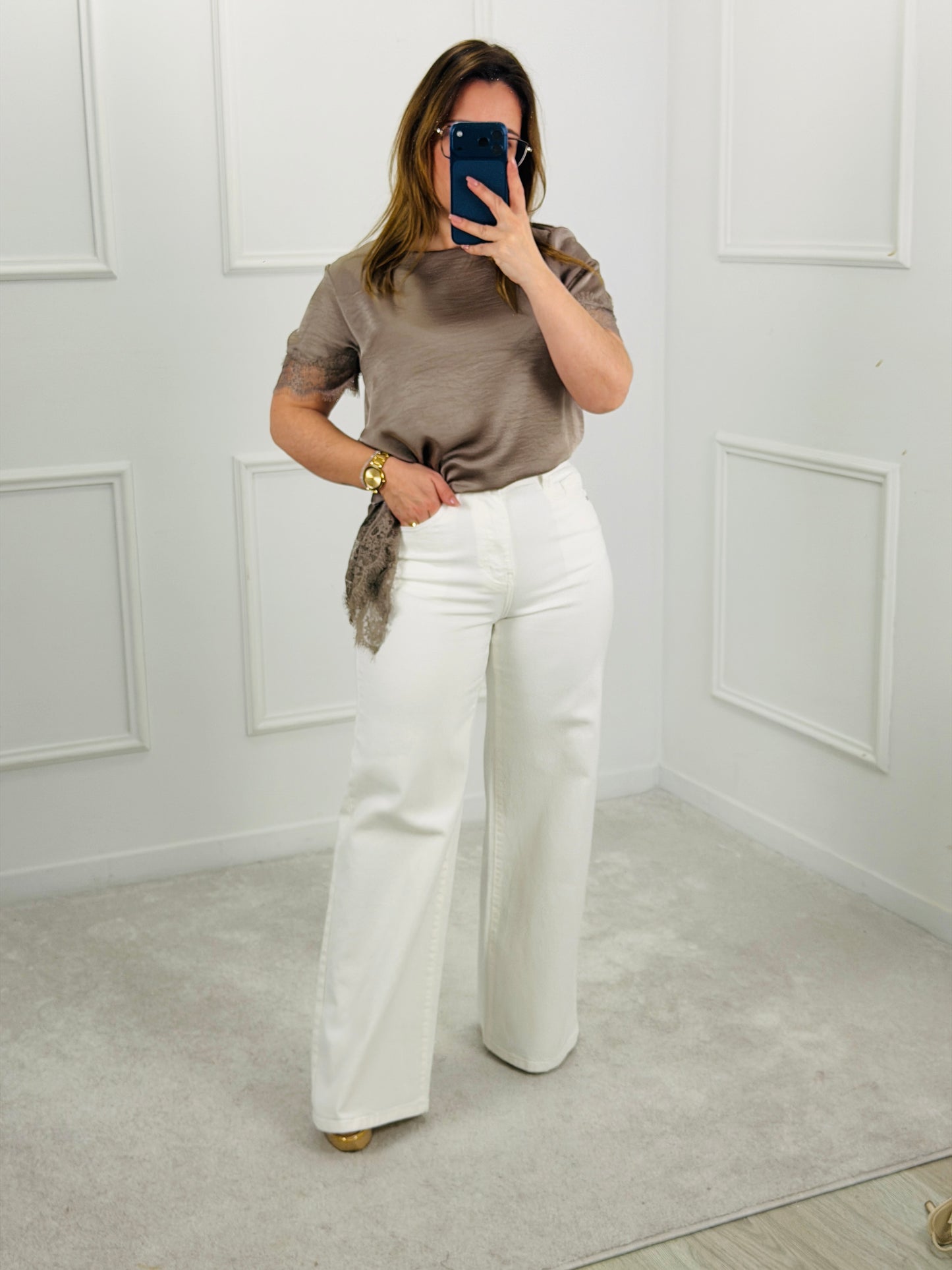 CALÇA WIDE LEG BRANCA REDIAL