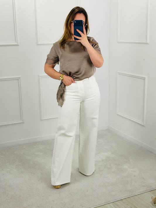 CALÇA WIDE LEG BRANCA REDIAL