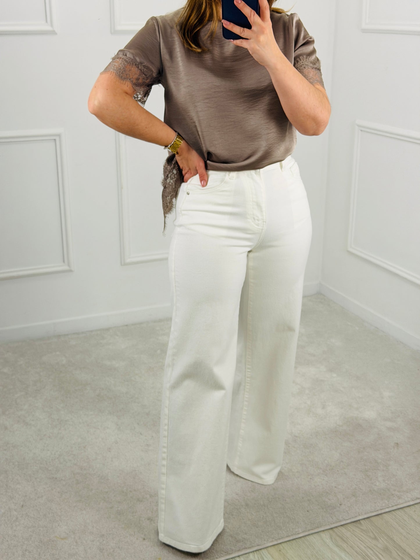CALÇA WIDE LEG BRANCA REDIAL