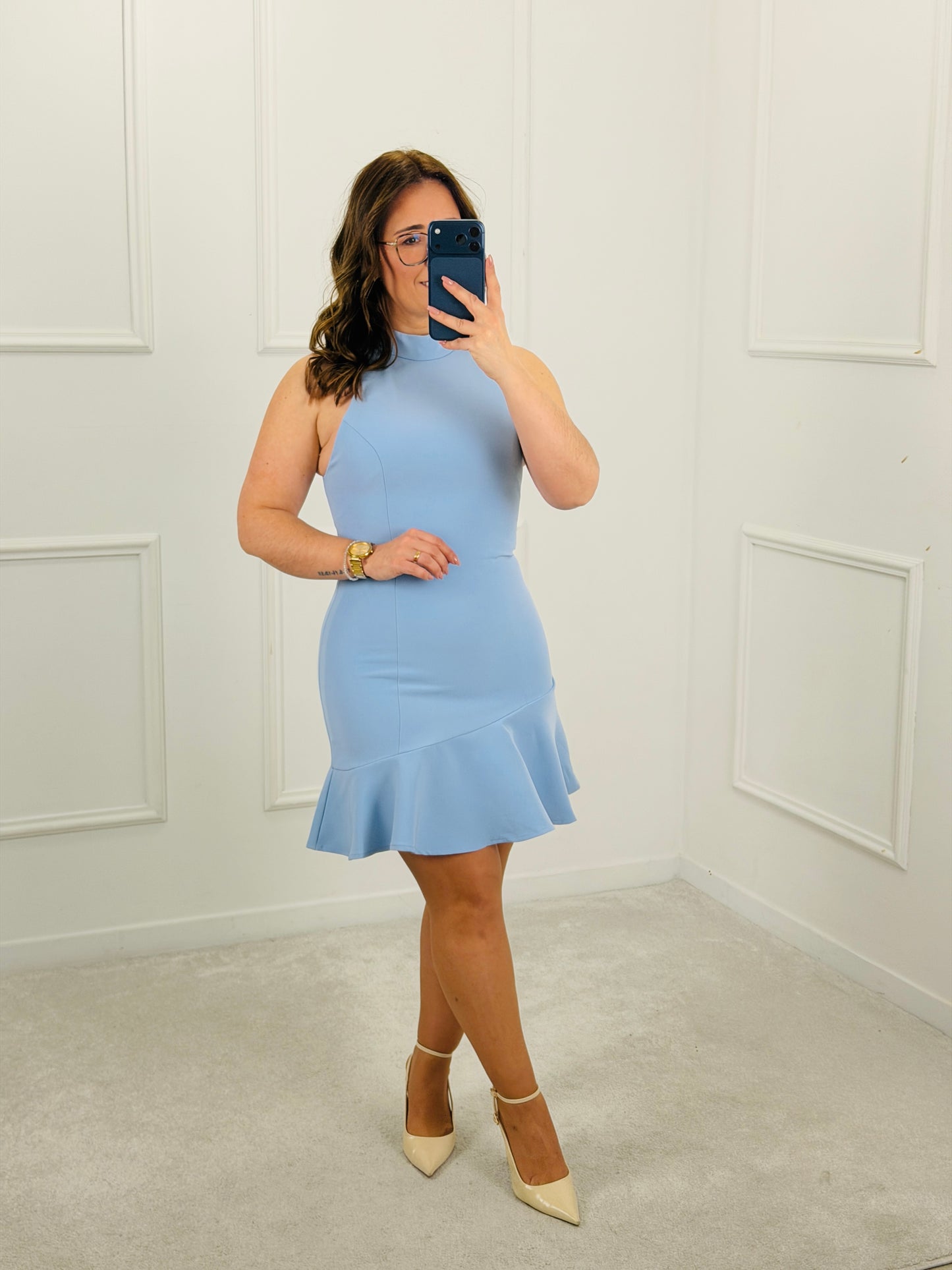 VESTIDO CURTO AZUL VERA Y LUCY