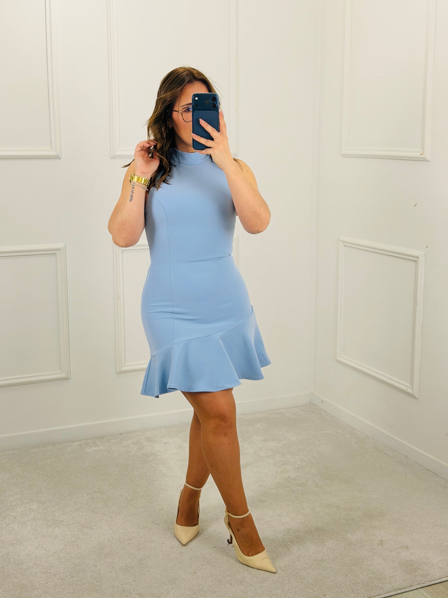VESTIDO CURTO AZUL VERA Y LUCY