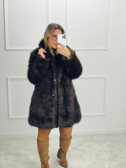 CASACO DE PELO CASTANHO PREMIUM