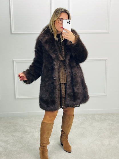 CASACO DE PELO CASTANHO PREMIUM