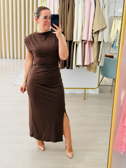 VESTIDO MIDI DETALHE GOLD