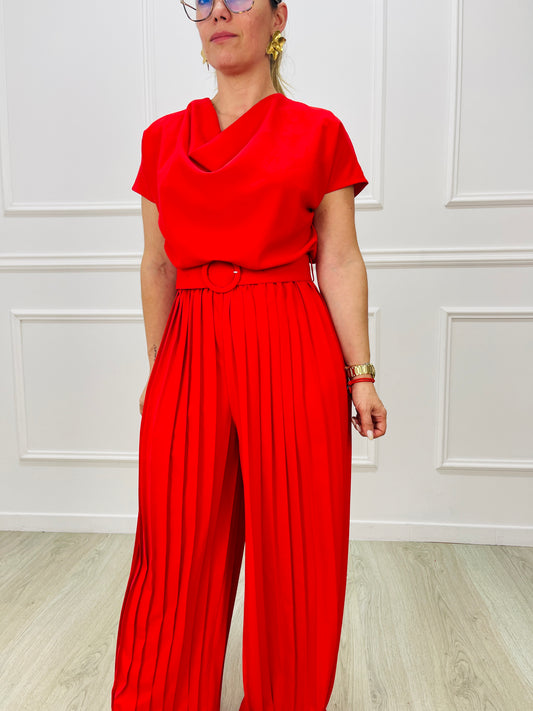 JUMPSUIT WITH PLEATED PANTS