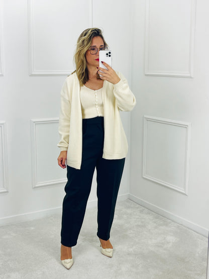 CONJUNTO TOP E CASACO MALHA