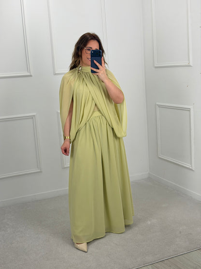 CONJUNTO SAIA E TOP VERDE