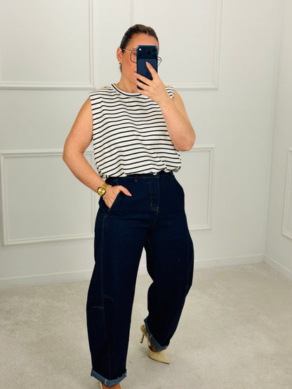 TOP RISCAS COM DETALHE DOURADO