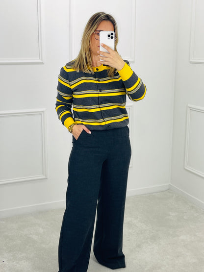 CALÇA DE CINTURA SUBIDA EM TOM ANTRACITE