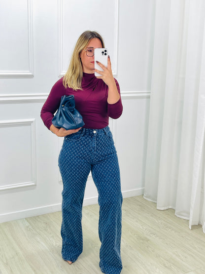CALÇA GANGA COM TEXTURA