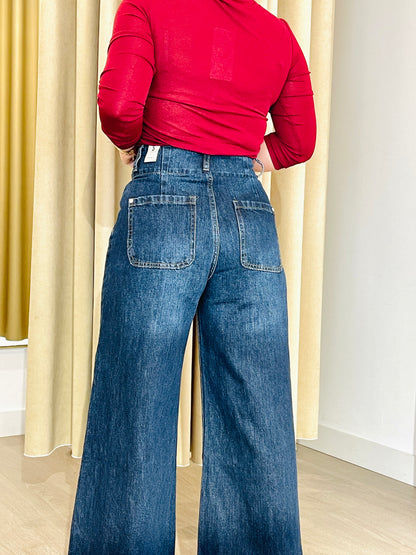 CALÇA WIDE LEG ESCURA