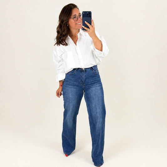 Camisa algodão Oversized Branca