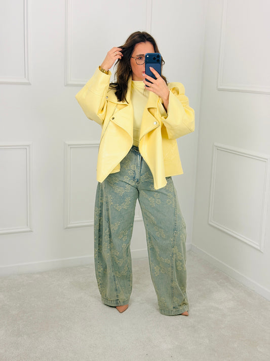 CASACO ECOPELE AMARELO OVERSIZED