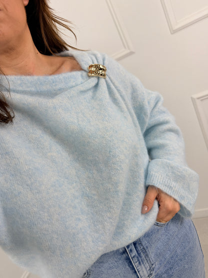 CAMISOLA MALHA COM DETALHE DOURADO