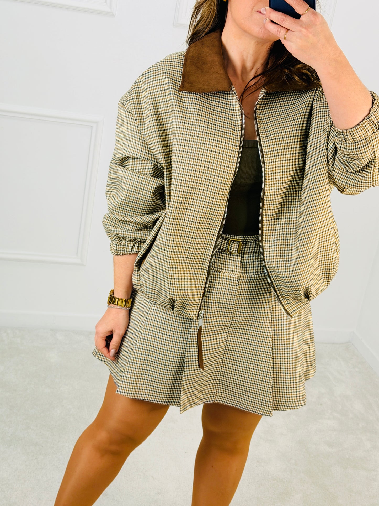 CONJUNTO BOMBER E SAIA XADREZ