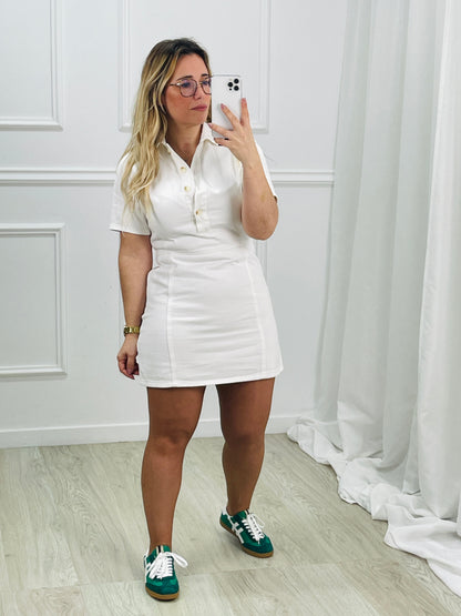 VESTIDO GANGA CURTO BRANCO