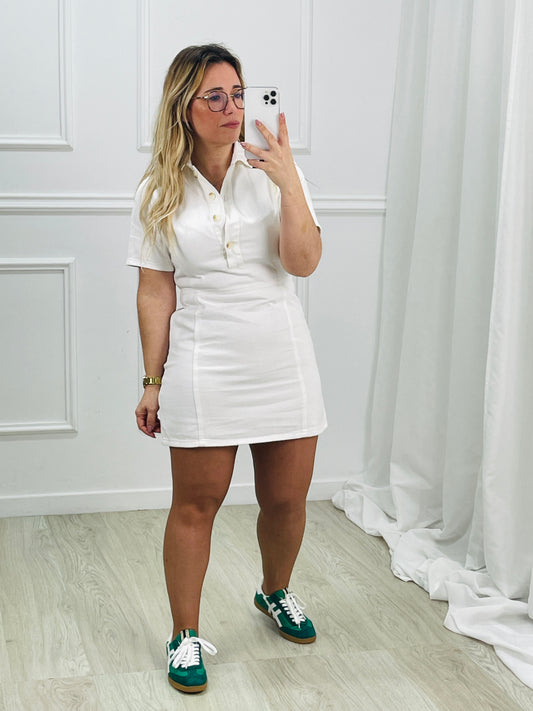 VESTIDO GANGA CURTO BRANCO