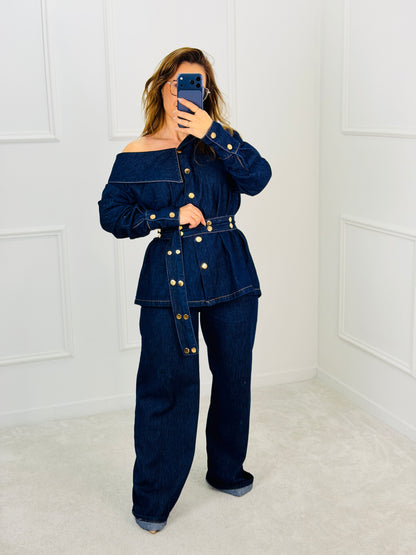 CONJUNTO CAMISA E CALÇA DE GANGA