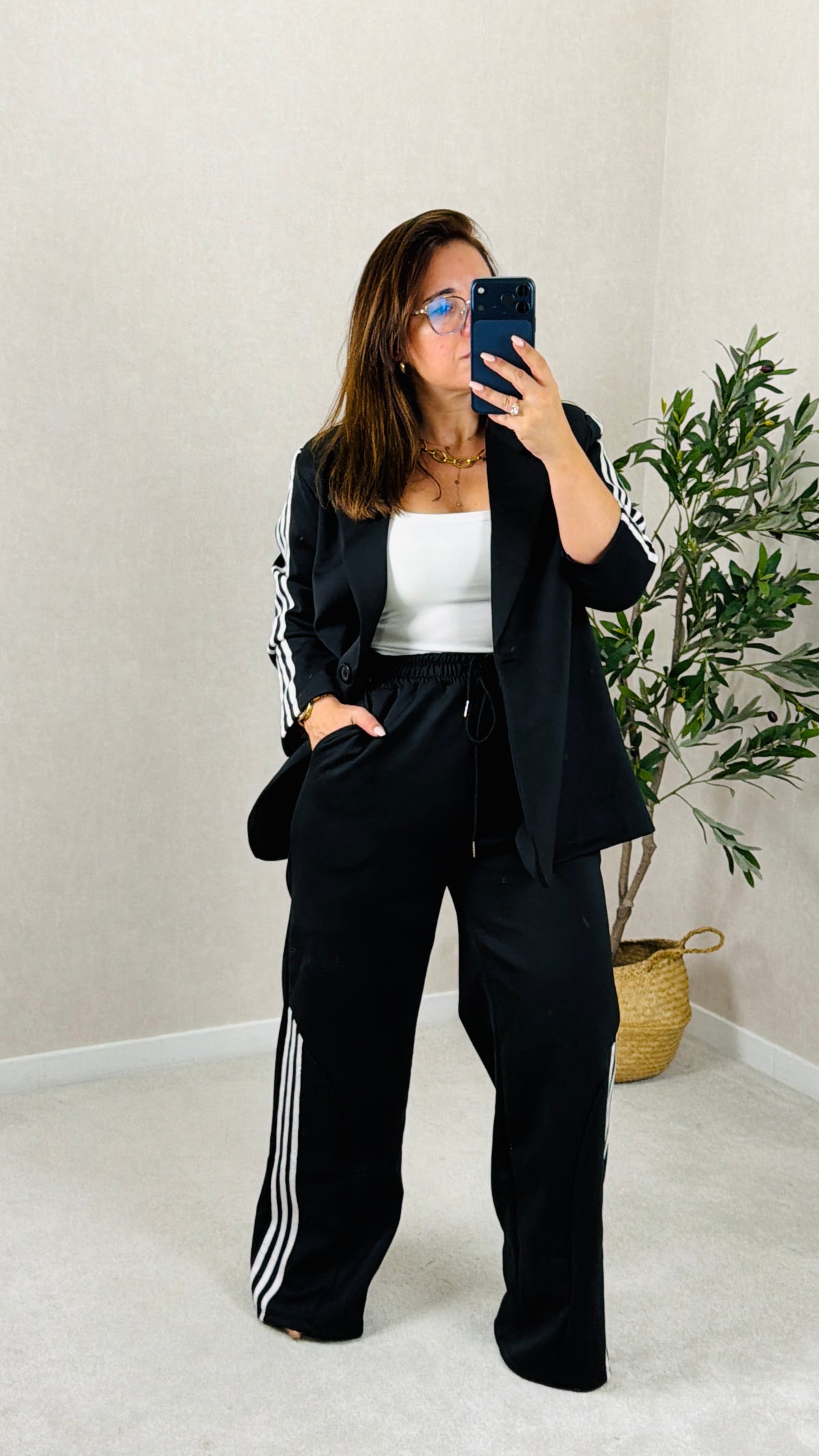 Conjunto Blazer e Calça em Felpa