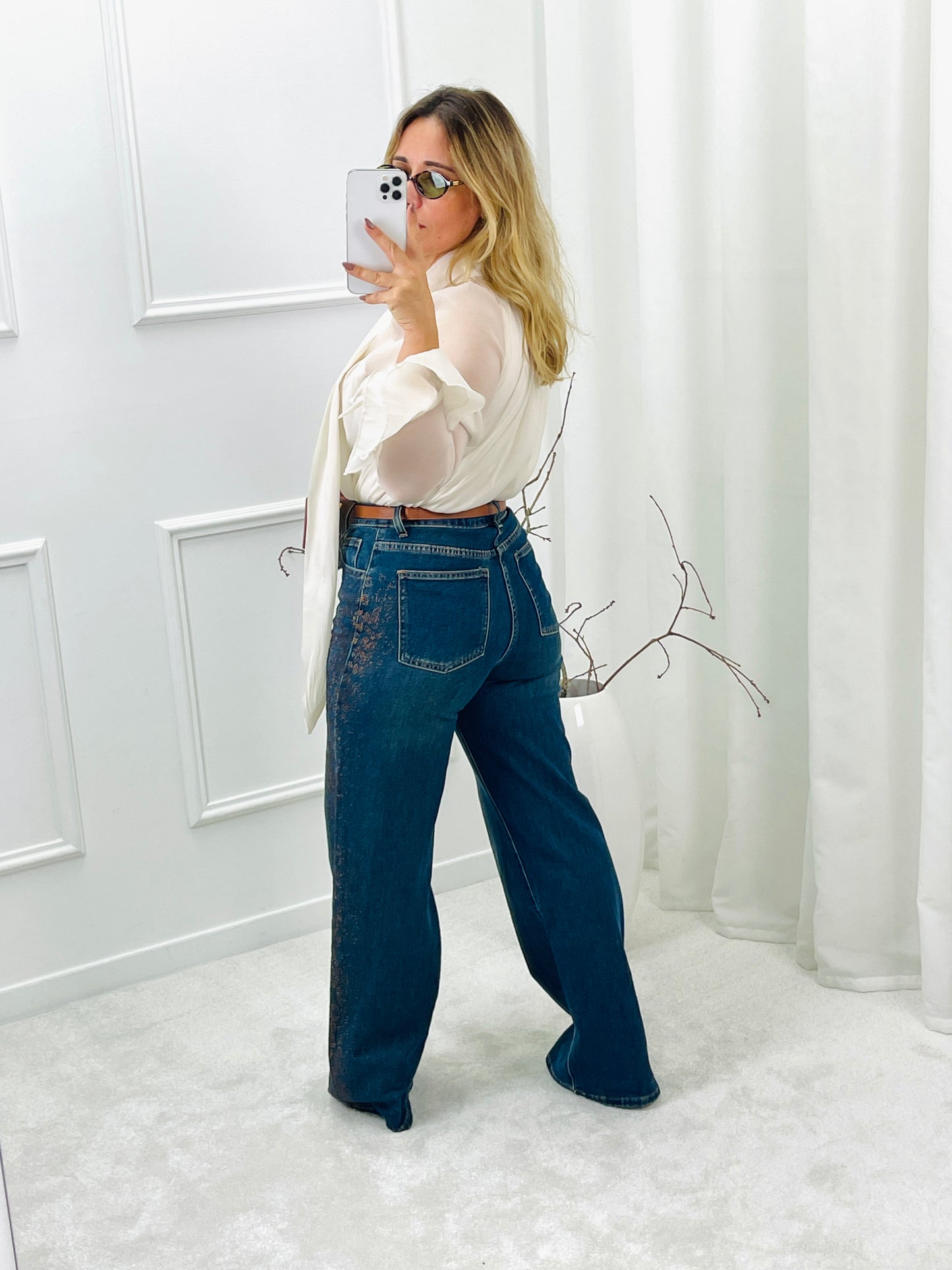 Wide Leg Pants with Sparkles