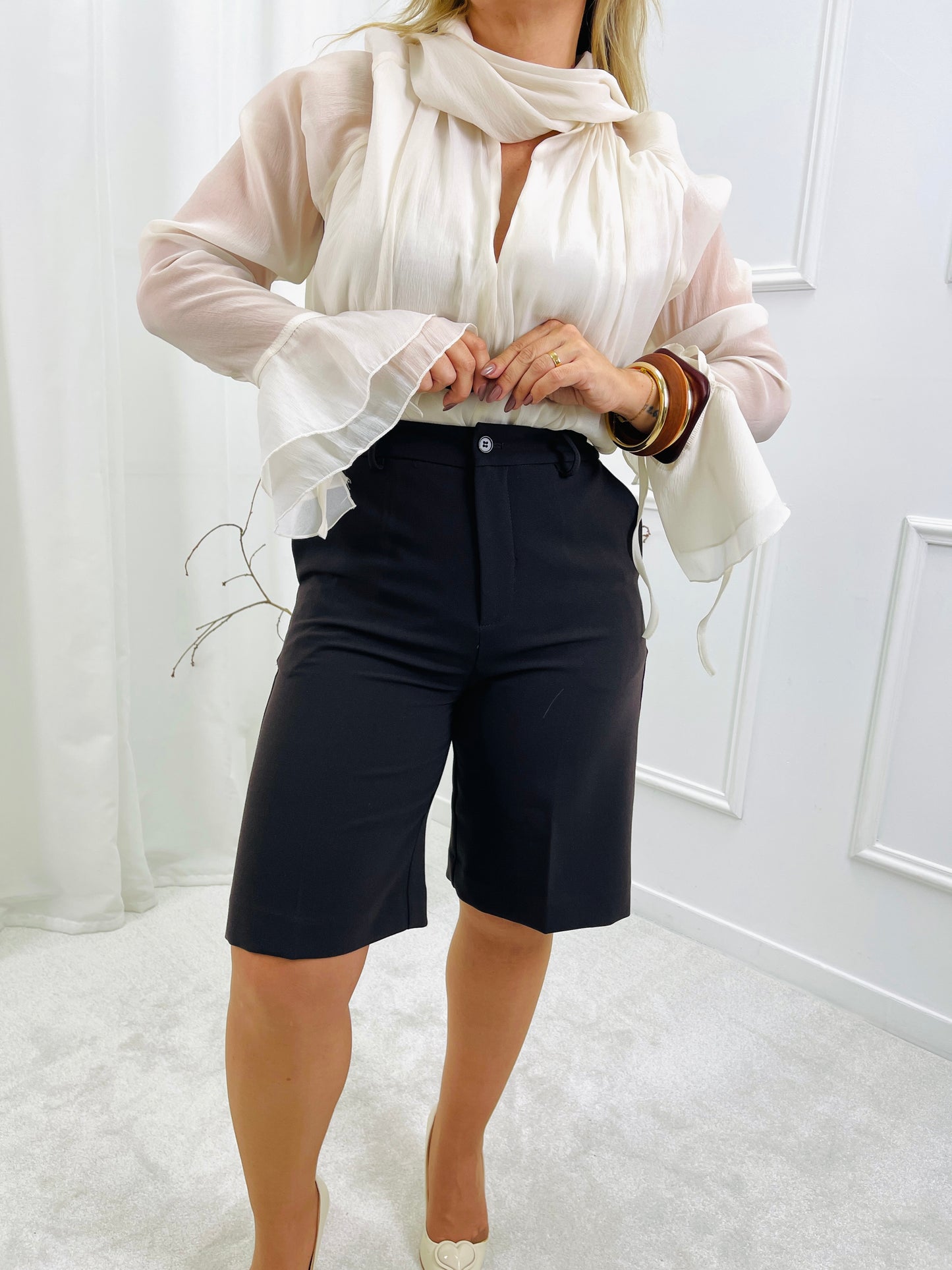 CALÇÃO CASTANHO EM TECIDO