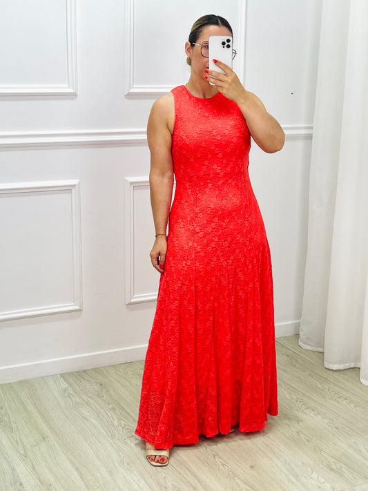 VESTIDO RENDA CORAL
