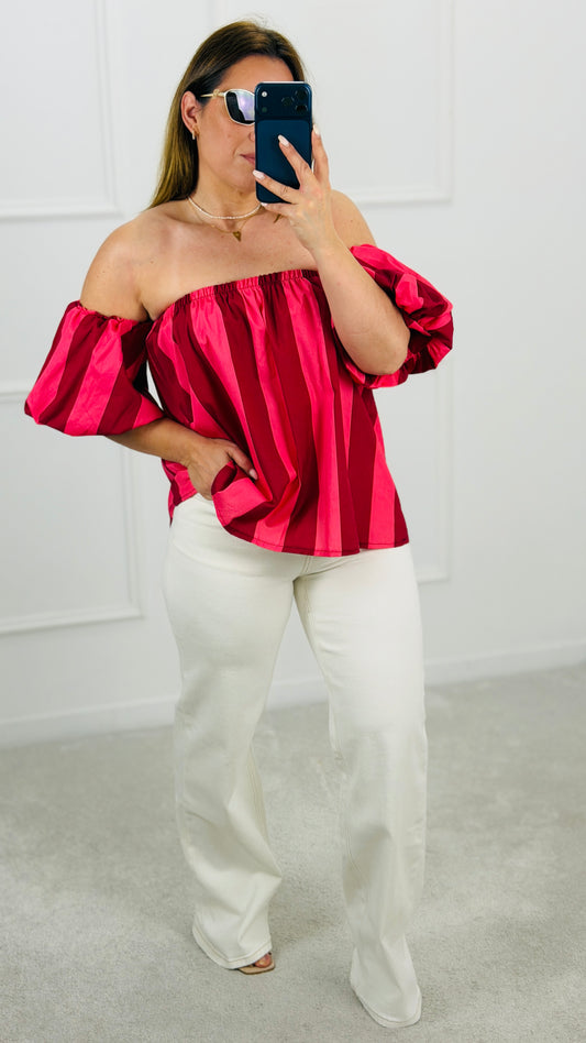 TOP STRIPES CEREJA