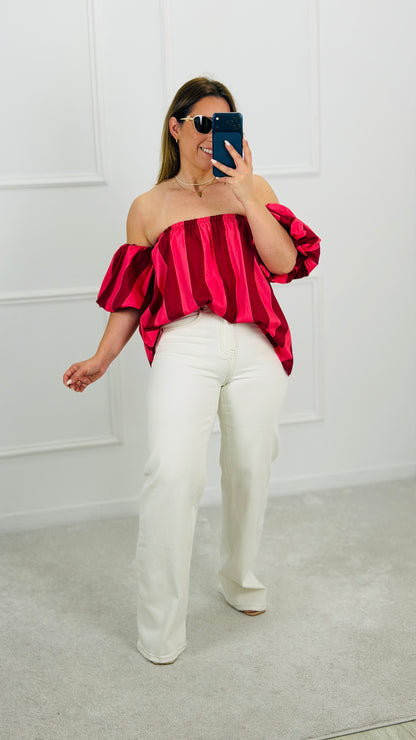 TOP STRIPES CEREJA