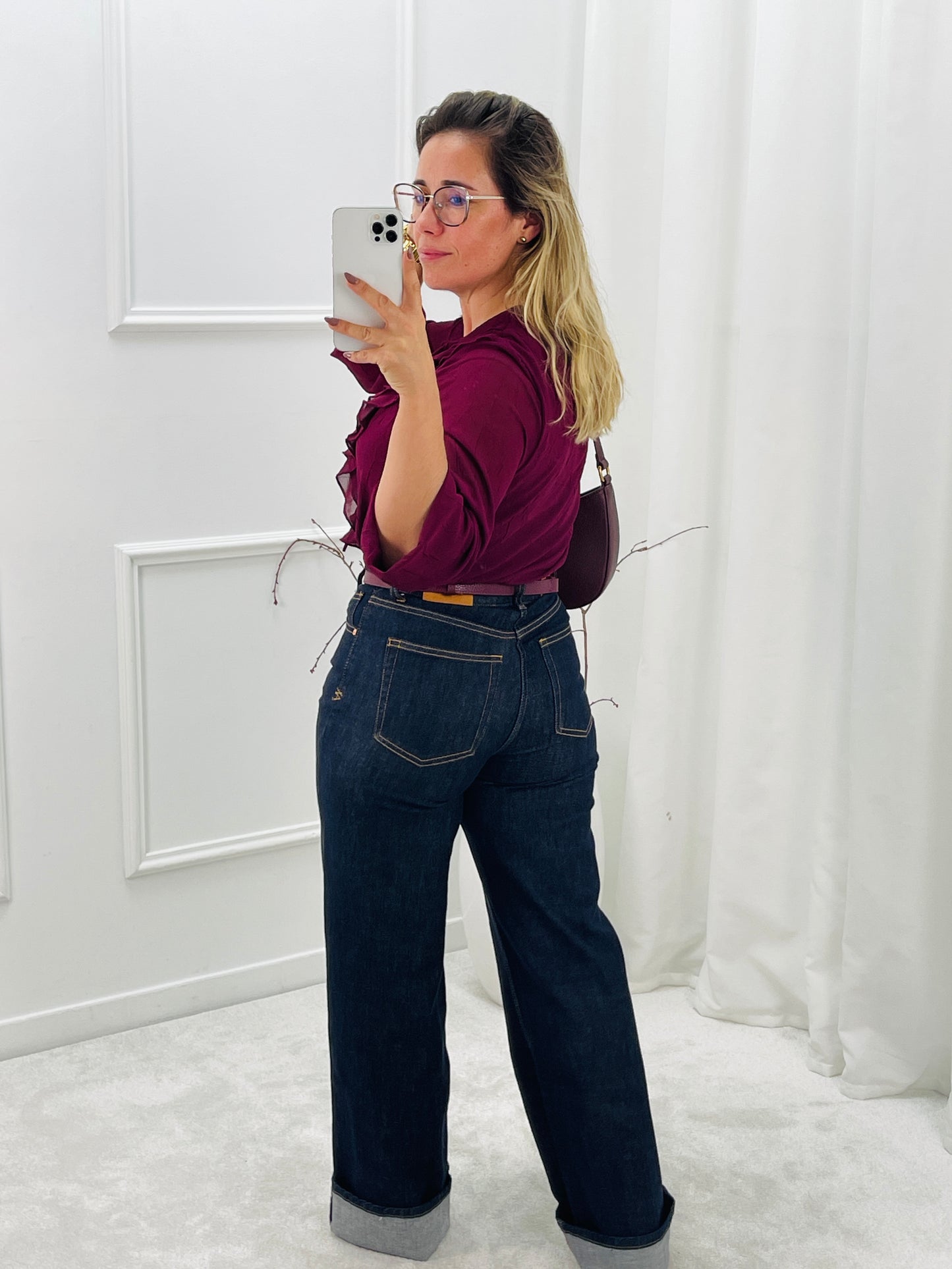 CALÇA WIDE LEG ESCURA