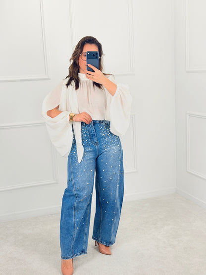 CALÇA BALOON PEROLAS