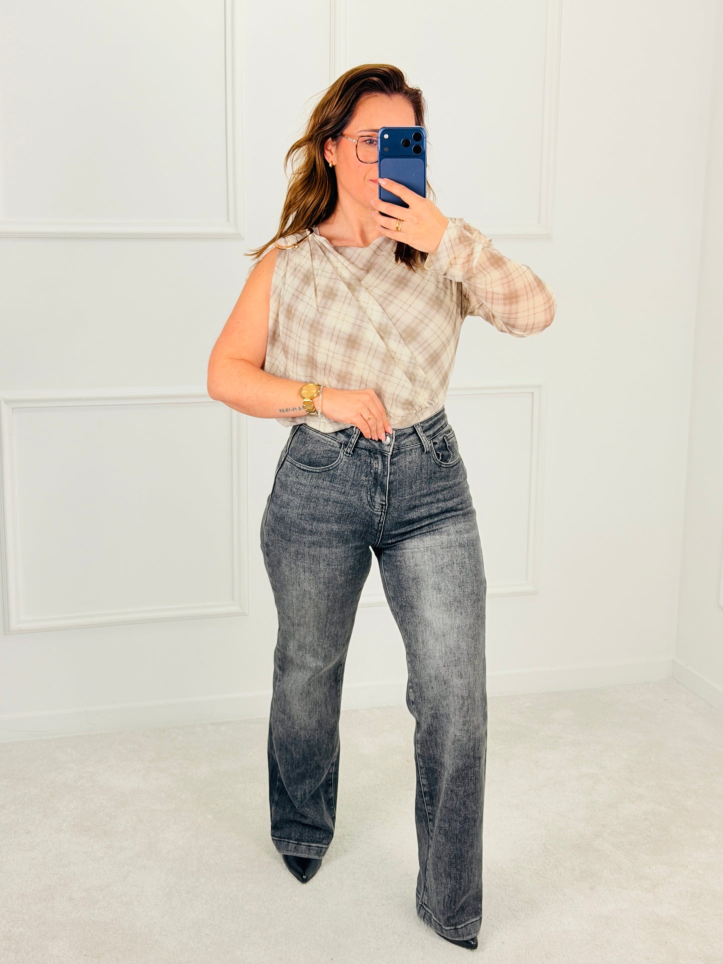 CALÇA STRAIGHT LEG CINZA