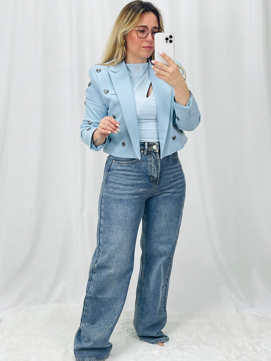 BLAZER CURTO COM CORAÇÕES MOCHY