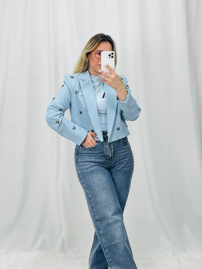 BLAZER CURTO COM CORAÇÕES MOCHY