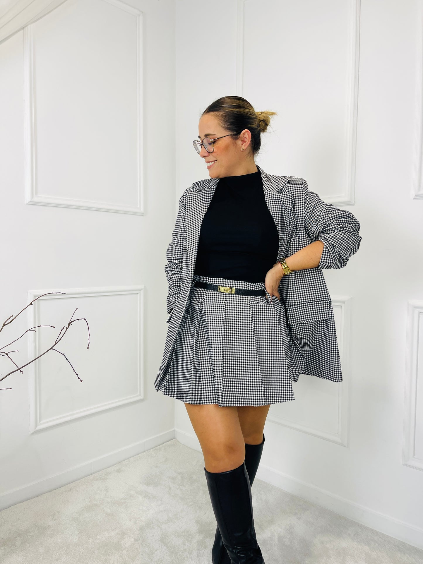 CONJUNTO SAIA E BLAZER XADREZ