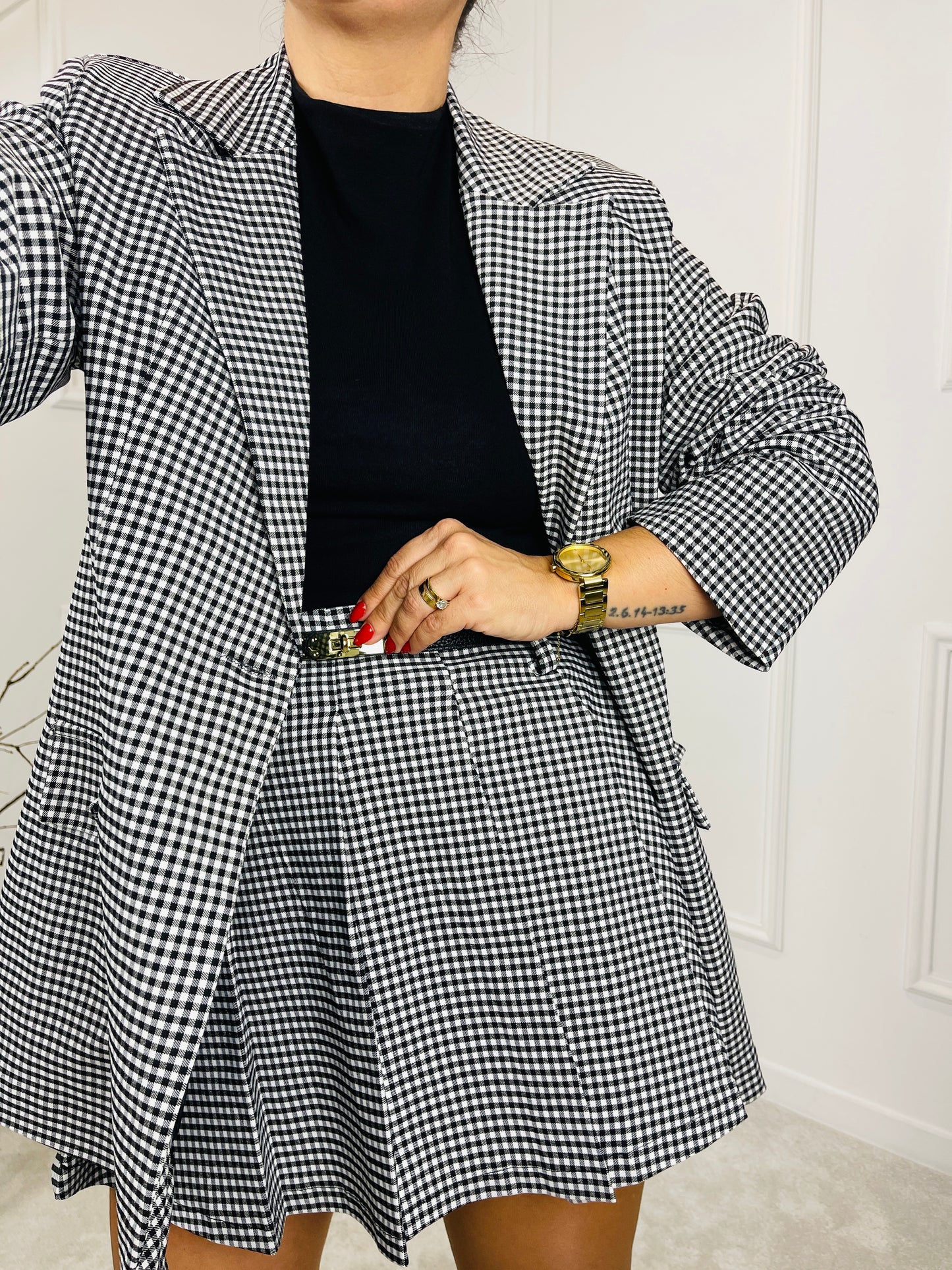 CONJUNTO SAIA E BLAZER XADREZ