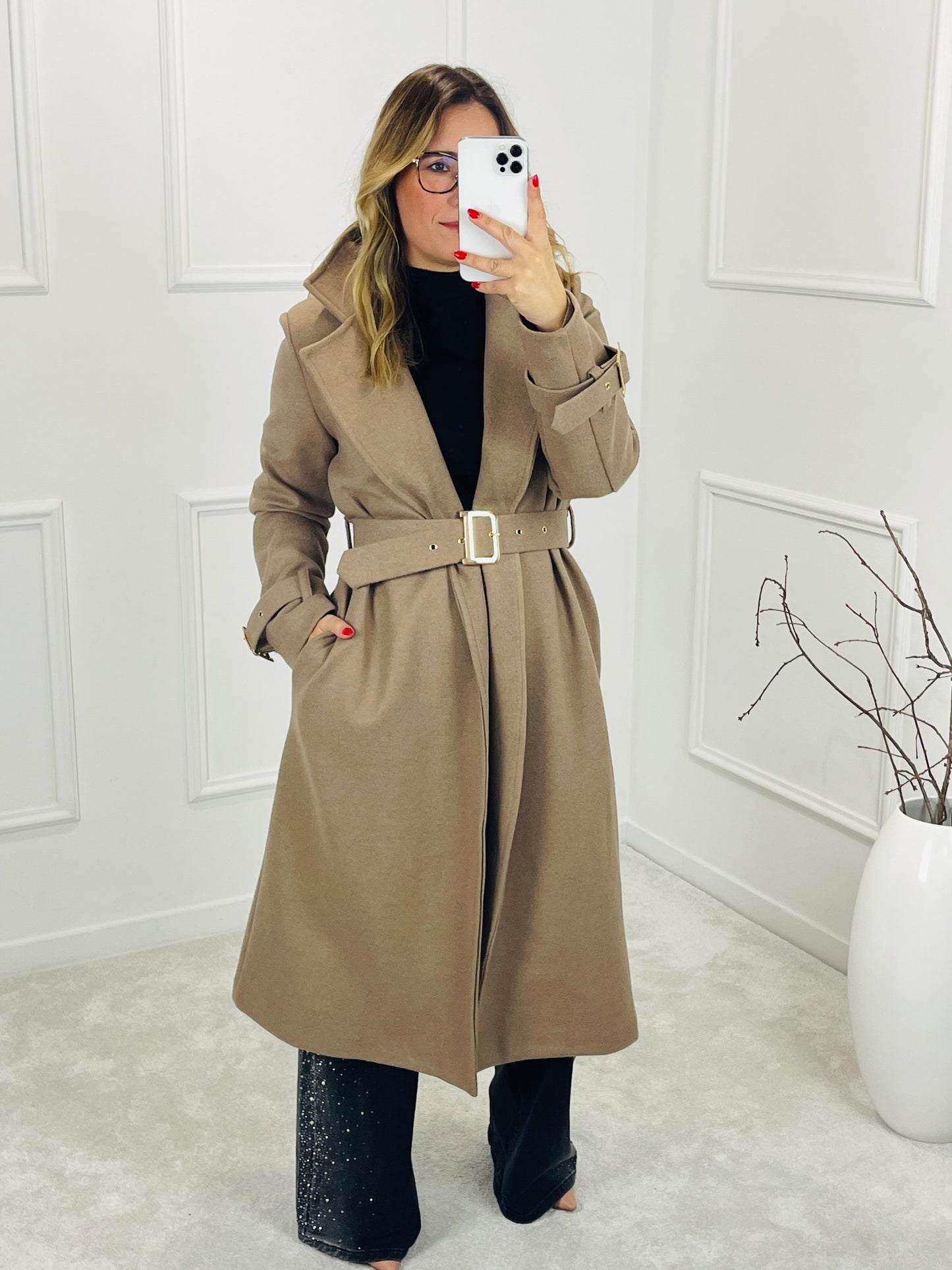 CASACO COMPRIDO COM CINTO