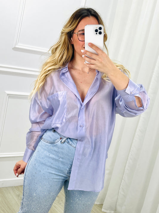 CAMISA ORGANZA LILÁS MOCHY