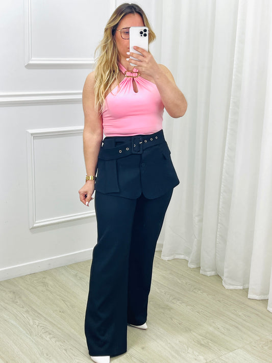 BODY HALTER COM DETALHE DOURADO