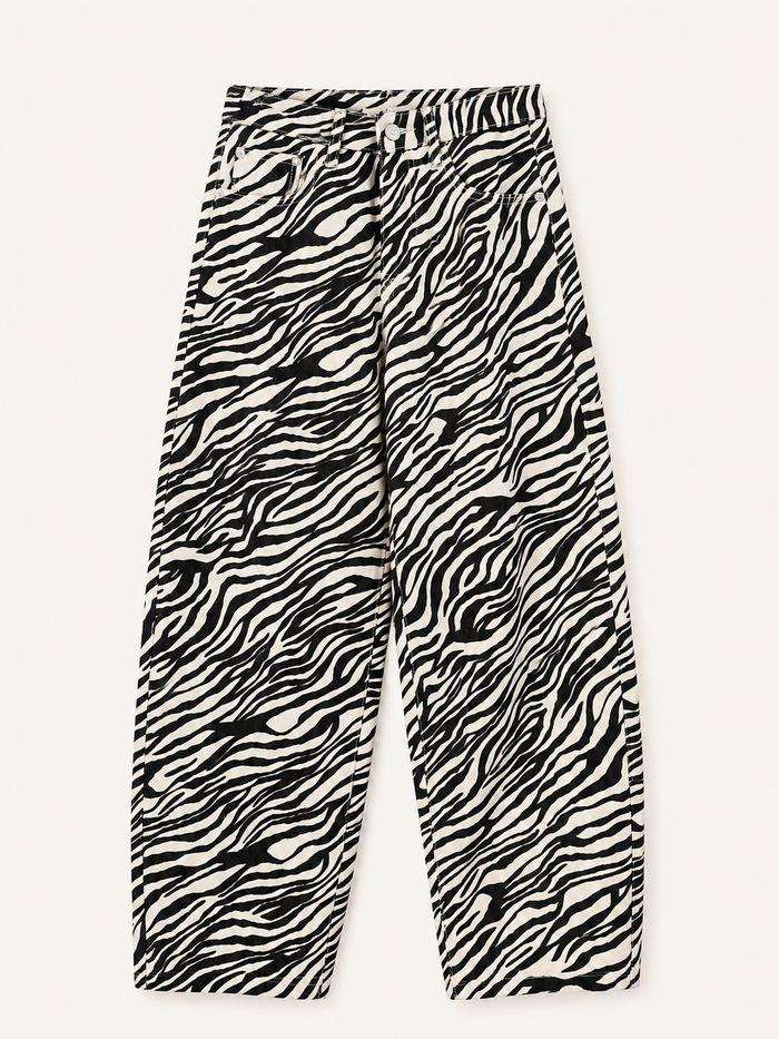 Calça Ballon com Estampa Zebra